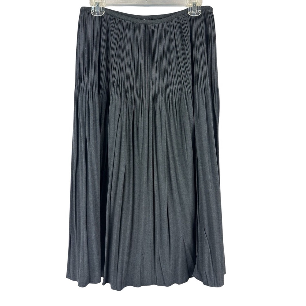 Nic + Zoe Gray Skirt Sz 10 Pleated Midi Skirt Quiet Luxury Minimalist Old Money